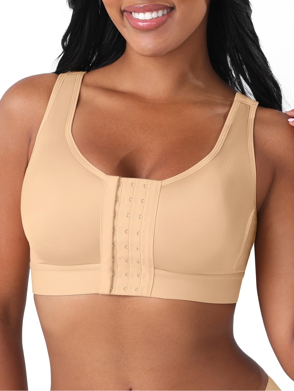 Feelingirl Front Close Post Surgical Compression Bra Women’s US Size S Tan Band